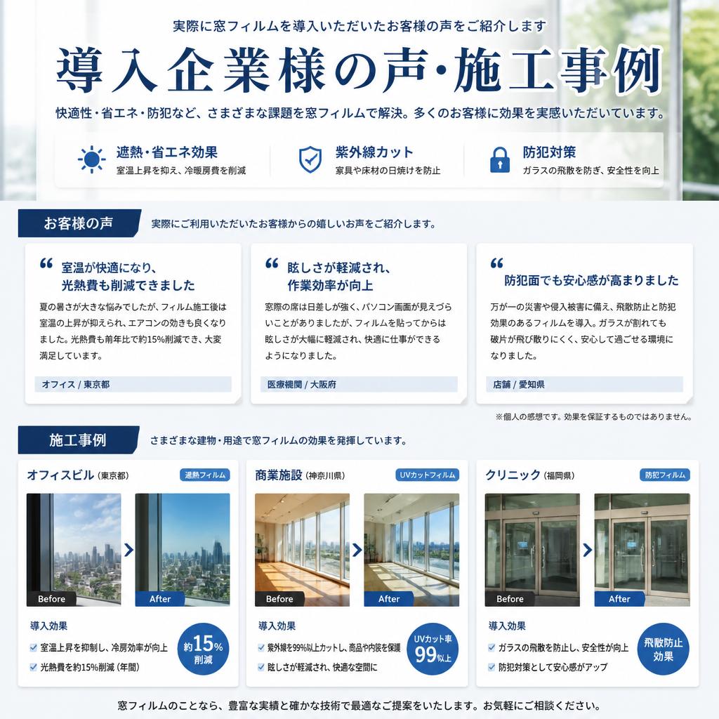 お客様の声と実績