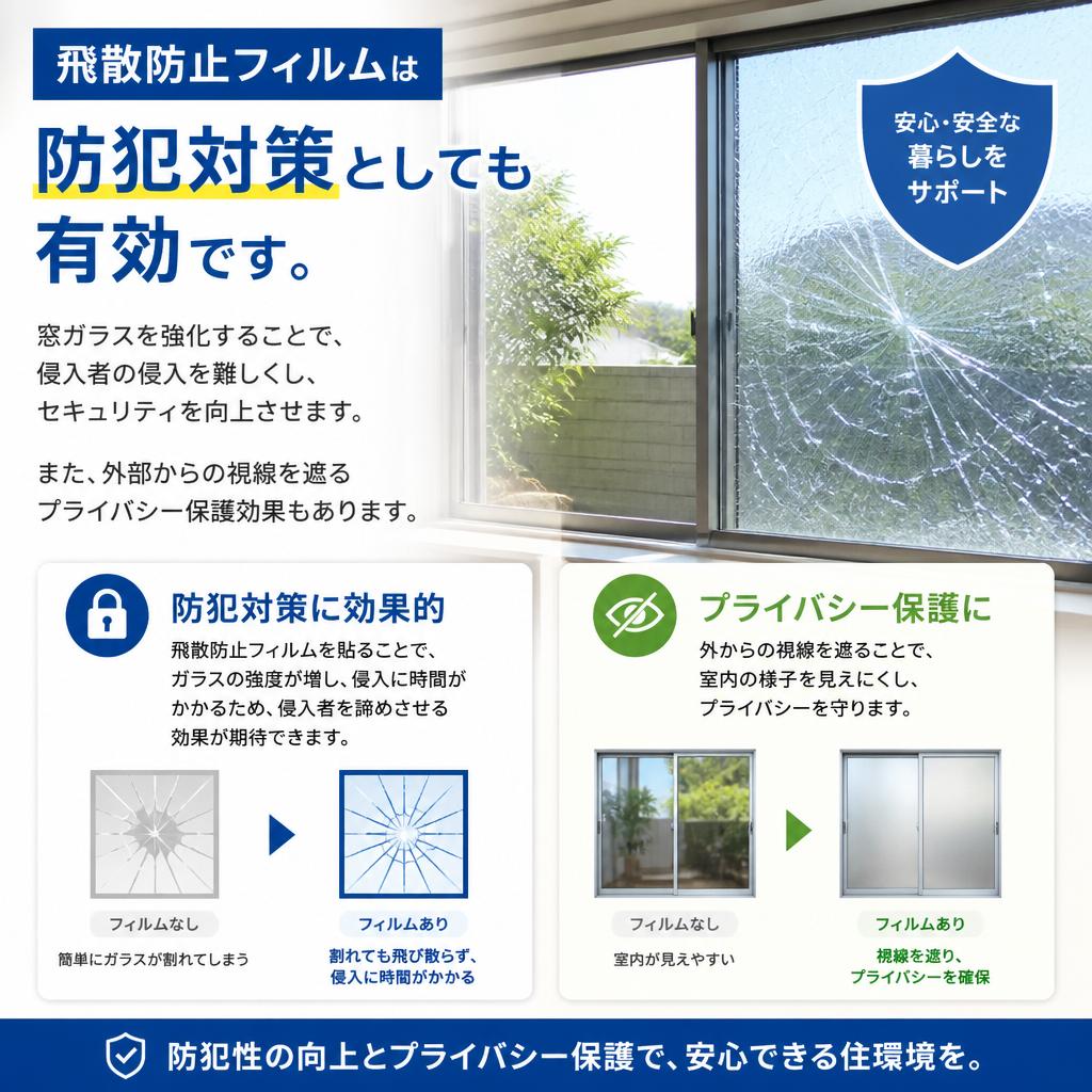 防犯対策にもなる窓ガラスフィルム