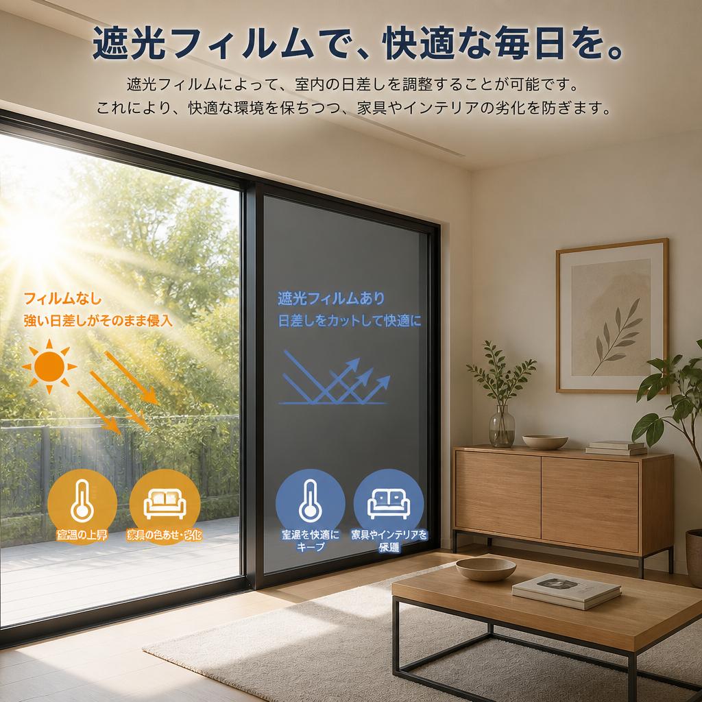 遮光機能で快適な室内環境を実現