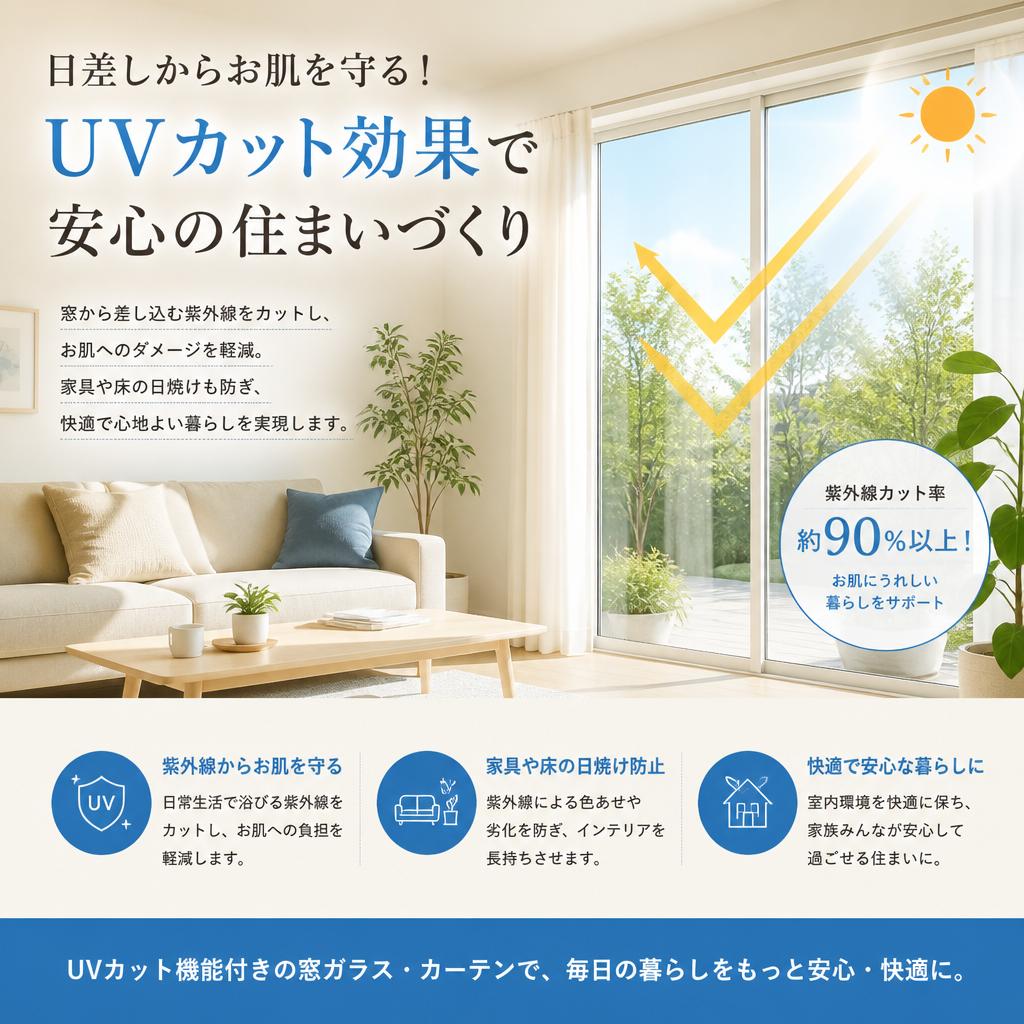 日差しからお肌を守る！UVカット効果で安心の住まいづくり