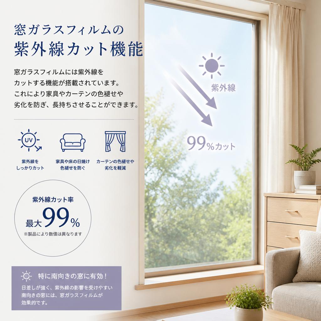 ダメージから守るUVカット機能