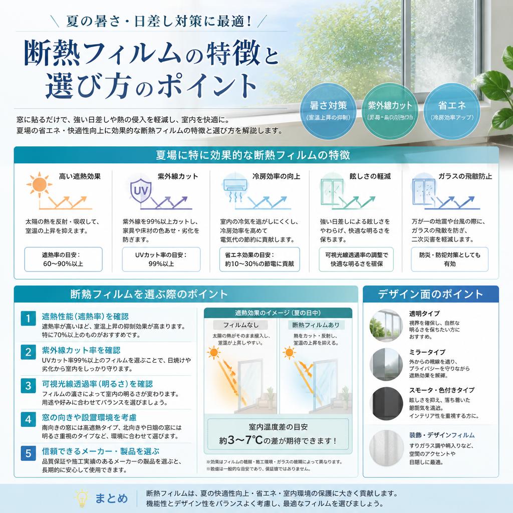 2. 夏の暑さ対策に最適なフィルムの特徴