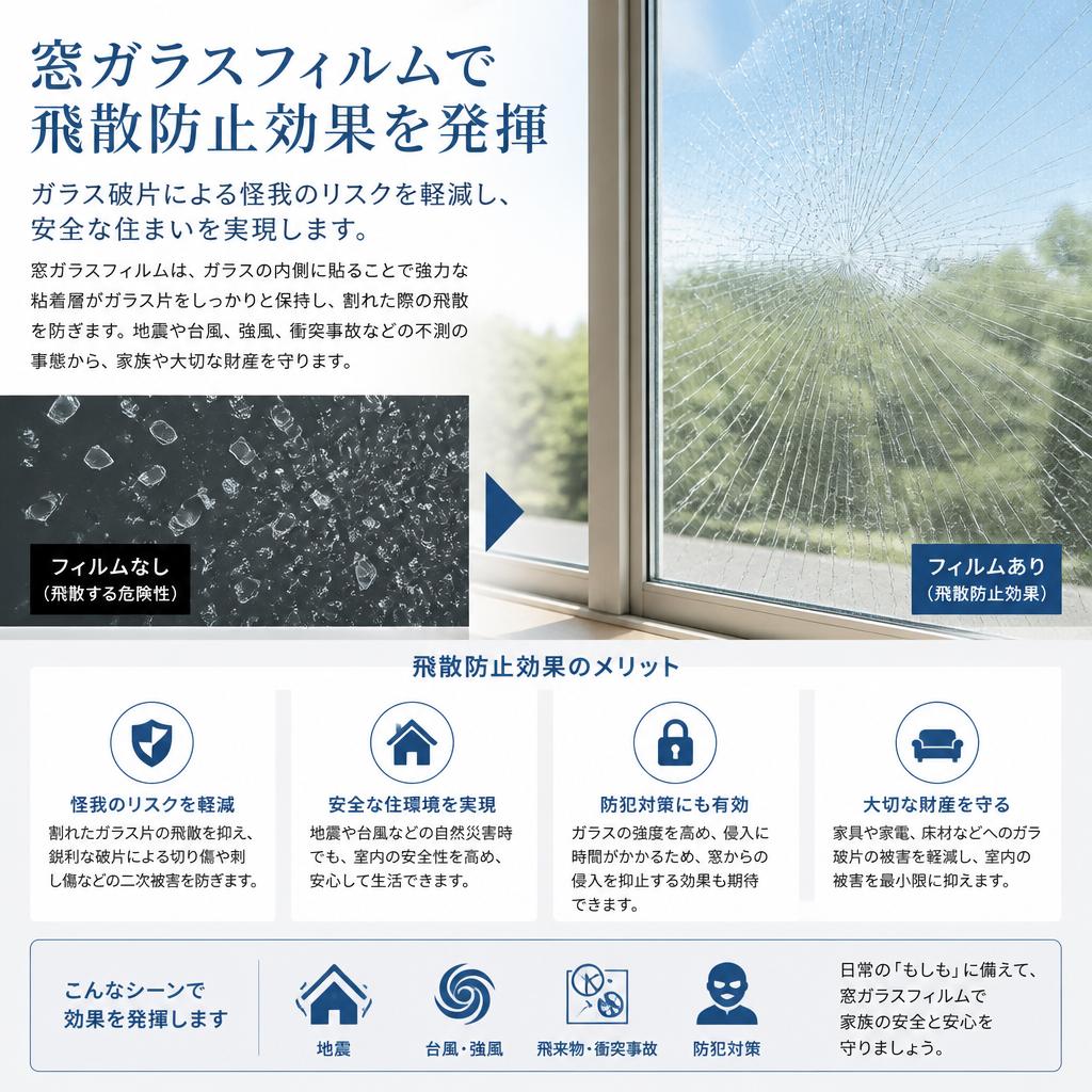 2. 飛散防止フィルムの効果とは？