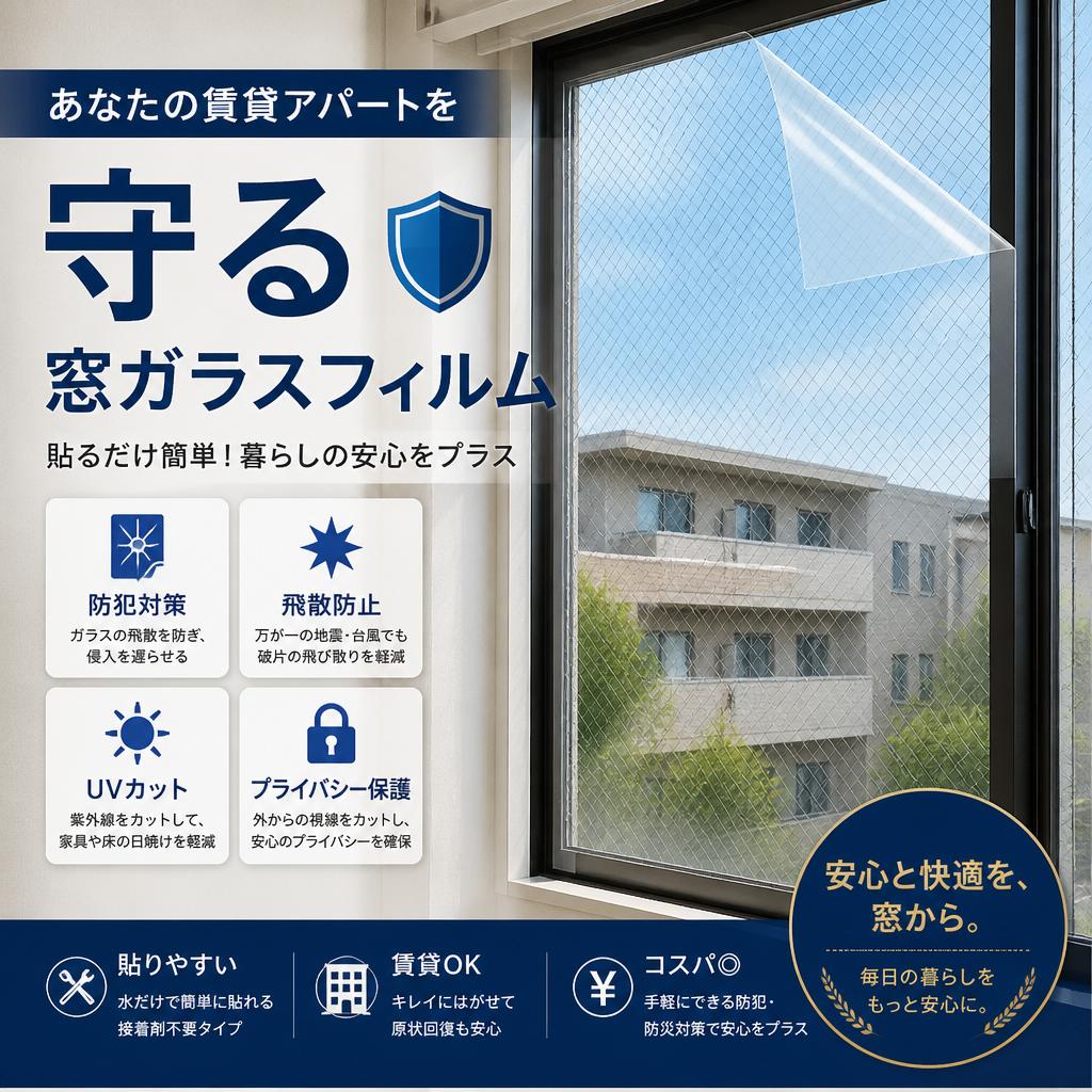 あなたの賃貸アパートを守る窓ガラスフィルム