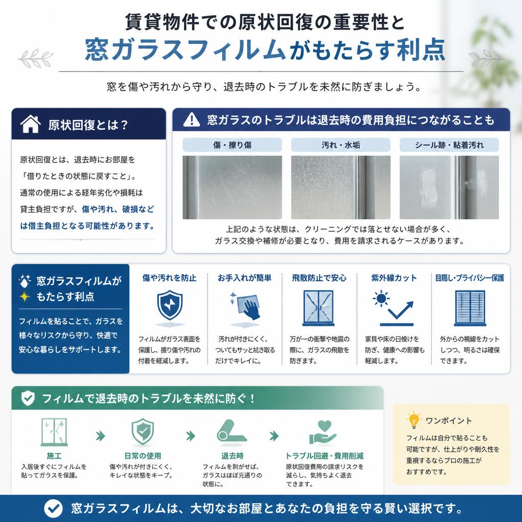 原状回復に必須！窓ガラスフィルムの利点