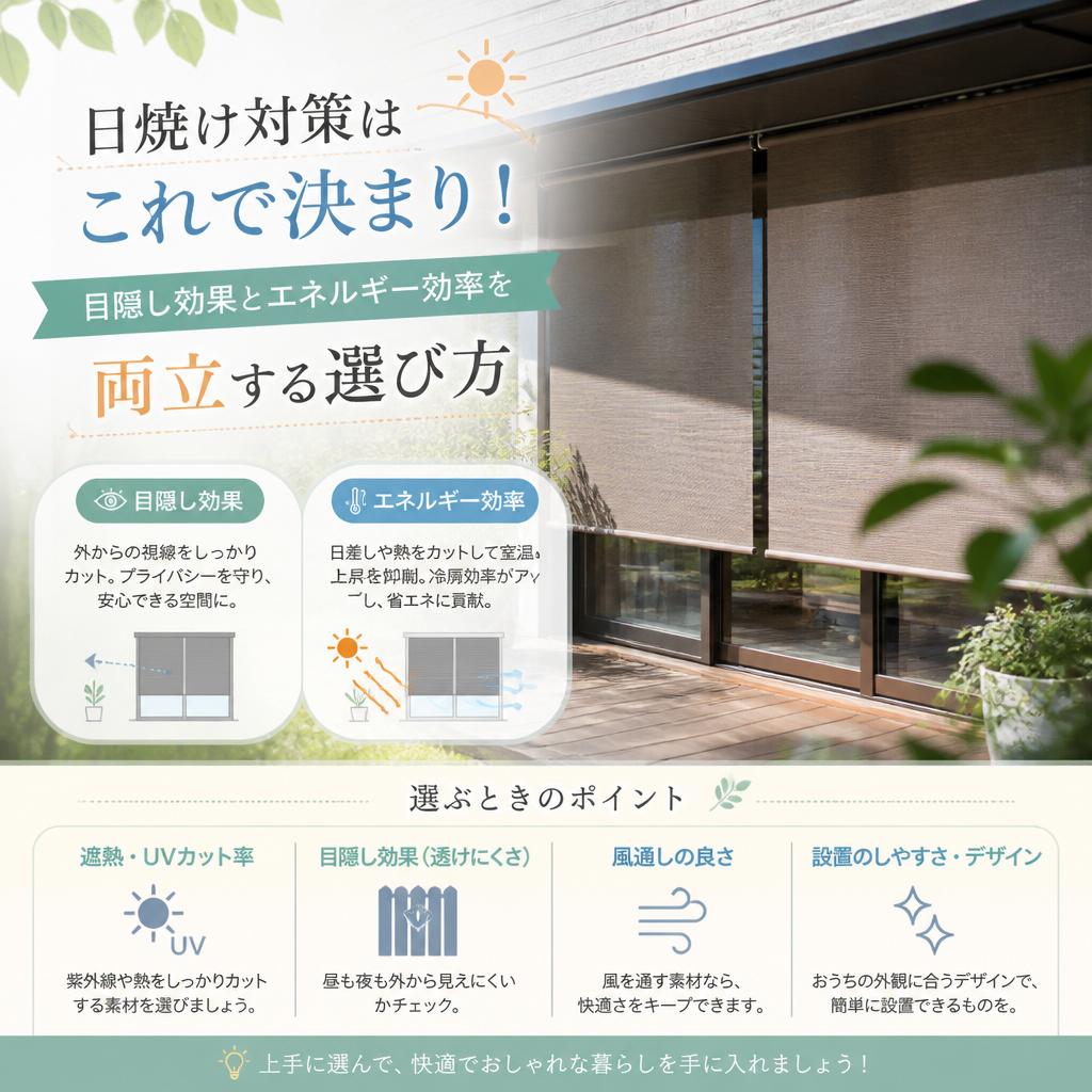 日焼け対策はこれで決まり！目隠し効果とエネルギー効率を両立する選び方